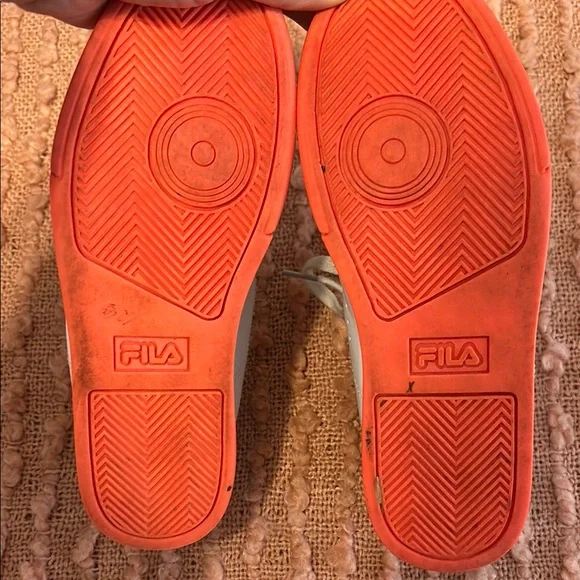 Fila Kids High-Top Sneakers - White and Orange - Picture 3 of 4